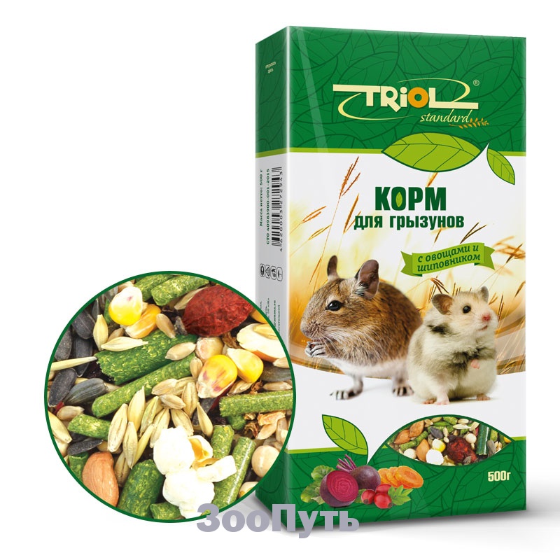 Фото: Triol Корм для грызунов с овощами и шиповником, 500 г. Магазин для животных ЗооПуть