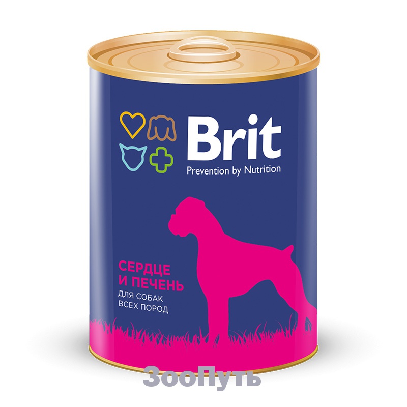 Фото: Консервы для собак с сердцем и печенью Brit, 850 г. Магазин для животных ЗооПуть
