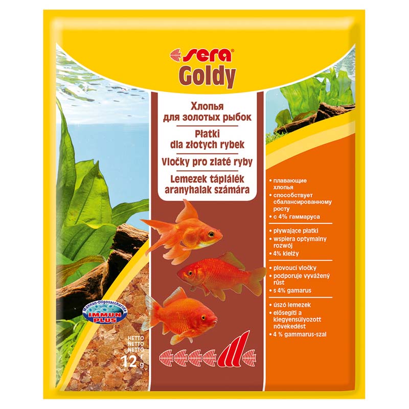 Фото: Sera Корм для золотых рыб в хлопьях GOLDY, 12 г. Магазин для животных ЗооПуть