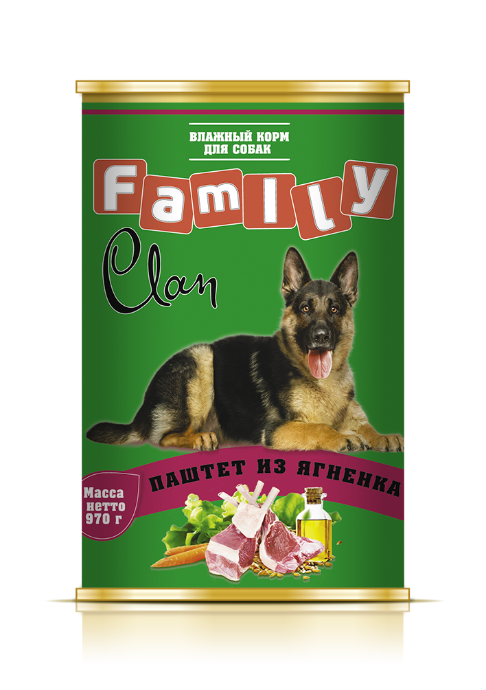 Фото: Clan Family Консервы для собак с ягненком, 970 г. Магазин для животных ЗооПуть