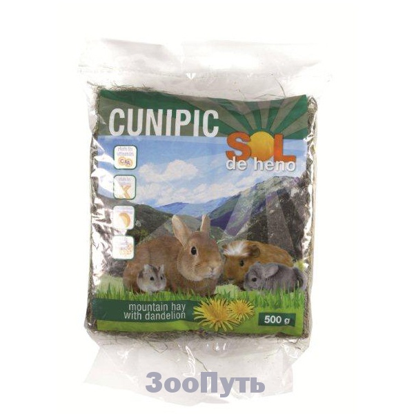Фото: Горное сено с одуванчиком Cunipic, 500 г. Магазин для животных ЗооПуть