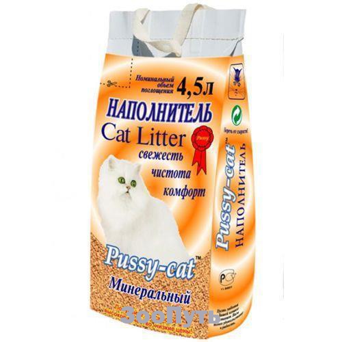 Фото: Pussy-cat наполнитель для кошек, 4.5 л, минеральный. Магазин для животных ЗооПуть