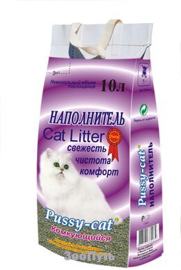 Фото: Pussy-cat наполнитель для кошек, 10 л, комкующийся. Магазин для животных ЗооПуть