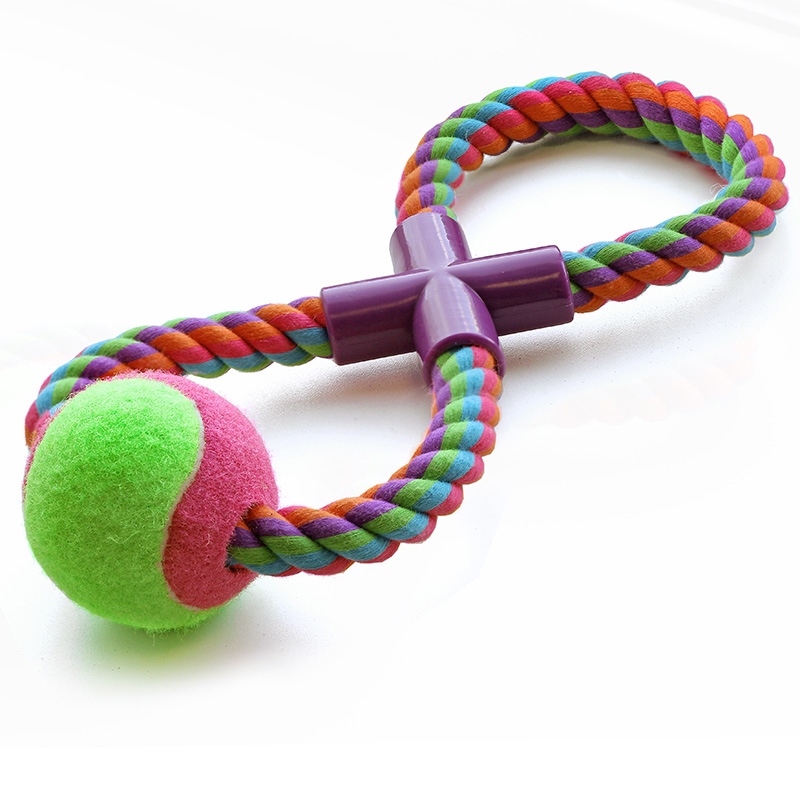 Фото: Triol Игрушка для собак "Веревка-восьмёрка, мяч", 295 мм. Магазин для животных ЗооПуть