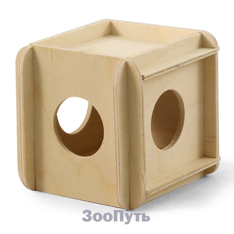 Фото: Triol Игрушка-кубик для мелких животных деревянный, 115 х 100 х 100 мм. Магазин для животных ЗооПуть