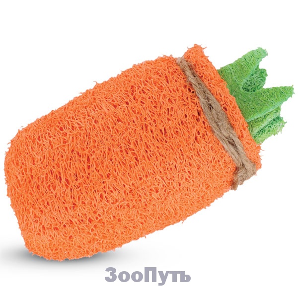 Фото: Игрушка для грызунов из люфы "Морковь", 120 мм. Магазин для животных ЗооПуть